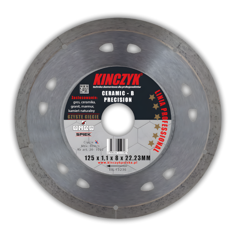 CERAMIC-B PRECISION DIAMOND BLADE 125x22.23