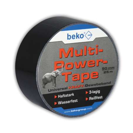 MULTI-POWER black tape, 50 mm × 25 m – repair tape by Industry Supply