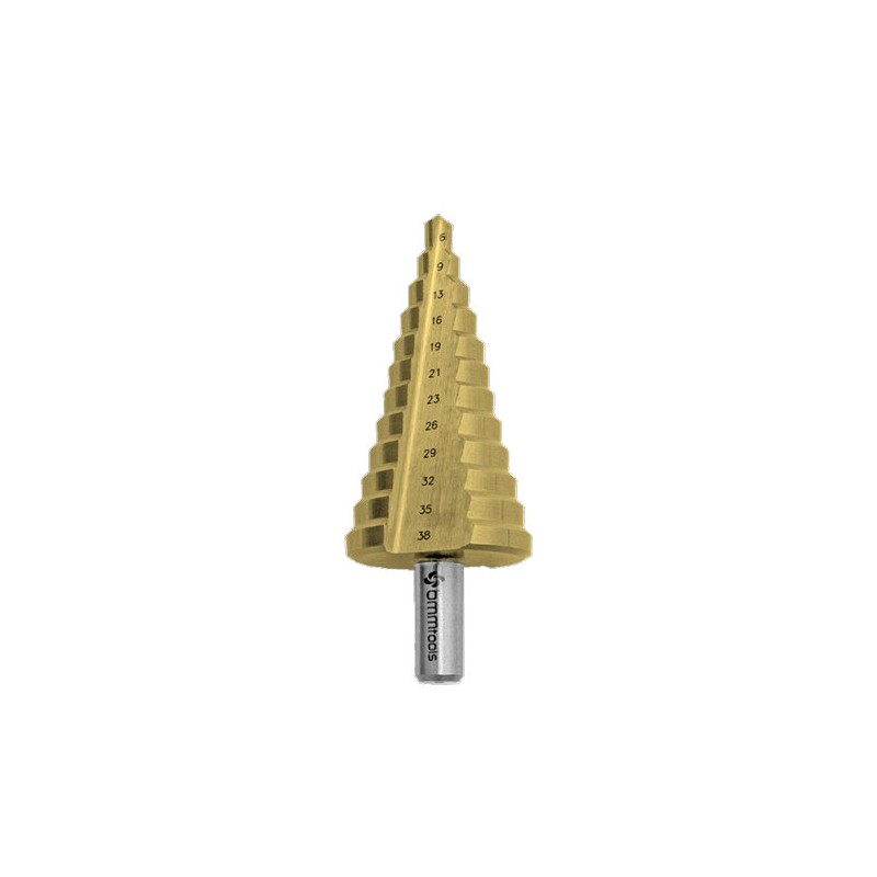 HSS Tapered Step Drill Bit with TIN Coating, Series 1611